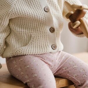 Jamie Kay Oat Connor Bear Knit Cardigan Sweater